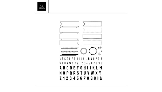Digital Ribbon Flags 6×8 Stamp Set , 1 of 1