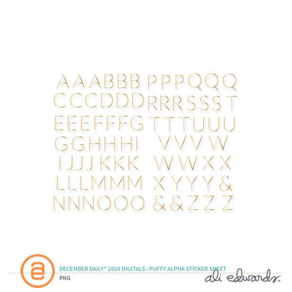 December Daily® 2024 Digital Puffy Alpha Sticker Sheet, 1 of 1