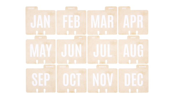 MemoryDex Monthly Dividers - Calendar, 1 of 2