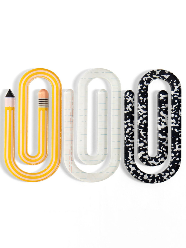 Classroom Essentials Notebook, Paper & Pencil Acrylic Paperclip Set, 1 of 2