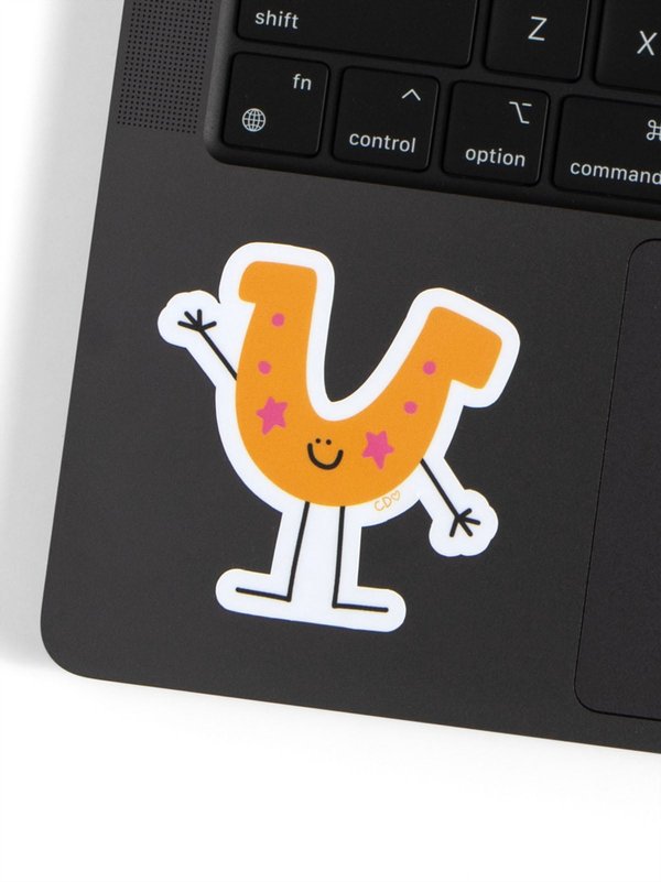 Happy Horseshoe Doodle Friend Decal Sticker, 2 of 2