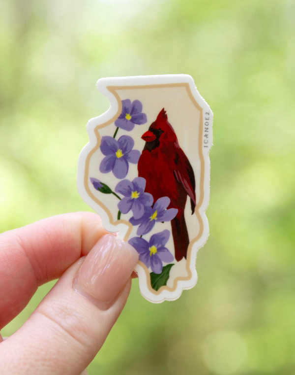 Birds & Blooms Illinois Decal Sticker, 1 of 5