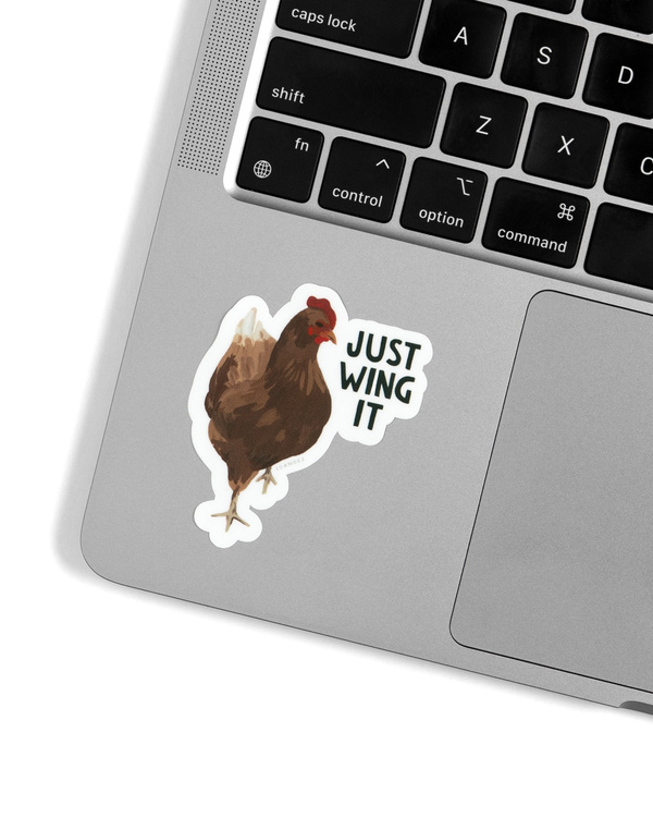 Just Wing It Chicken Decal Sticker, 2 of 2