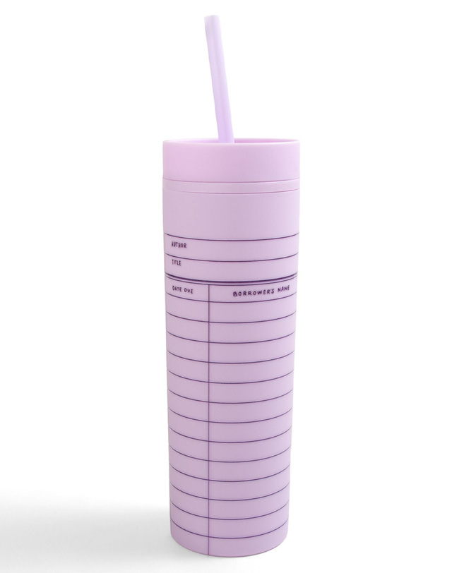 Library Card 16oz Skinny Acrylic Tumbler - Lilac, 4 of 4