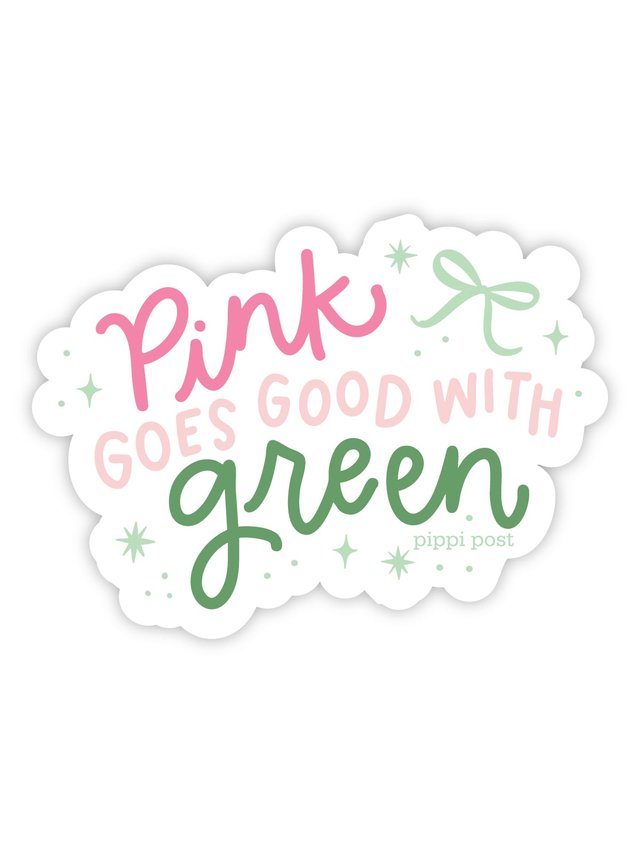 Pink Goes Good With Green Decal Sticker, 3 of 3