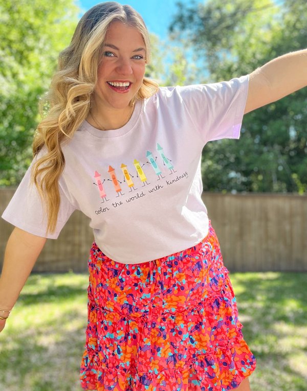 Color The World With Kindness Tee - Orchid, 1 of 3