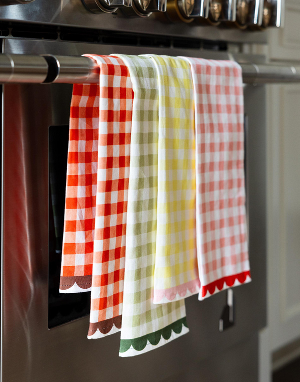 Red Gingham Scalloped Tea Towel, 10 of 13