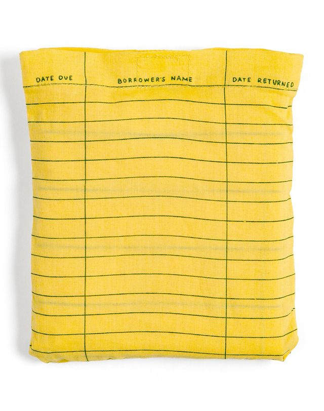 Yellow Library Card Lightweight Foldable Tote Bag, 6 of 6