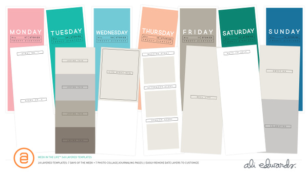 Week In The Life™ 3×8 Digital Layered Templates, 1 of 1