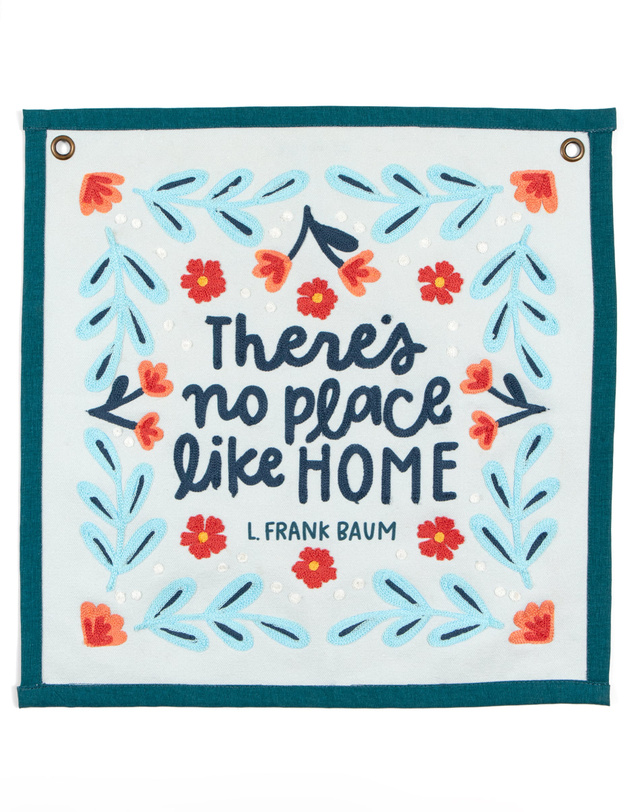 No Place Like Home Wizard of Oz Embroidered Canvas Banner, 3 of 4