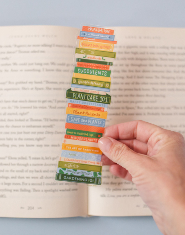Plant Book Stack Transparent Bookmark, 2 of 3