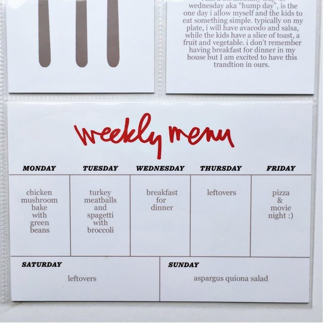 Weekly Menu, 4 of 4