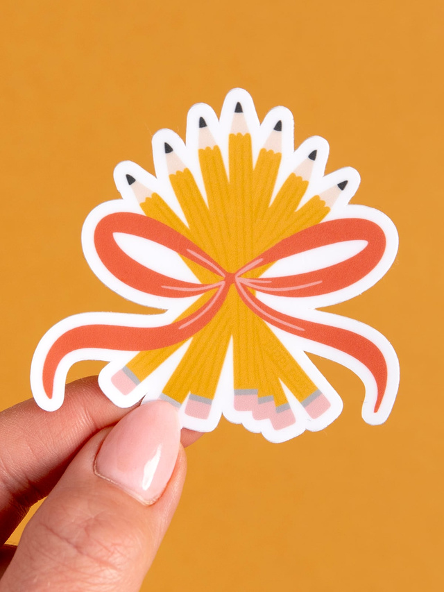 Pencil Bouquet Bow Decal Sticker, 2 of 2