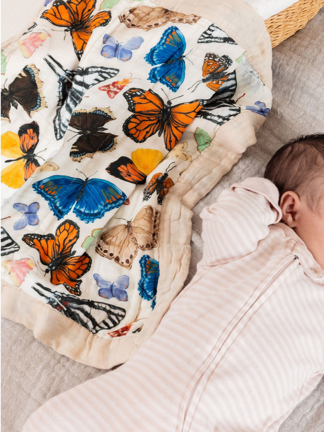 Flutter Friends Butterfly Baby Lovey Muslin Blanket, 1 of 6