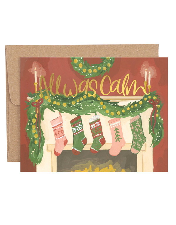 All Was Calm Holiday Greeting Card, 1 of 1