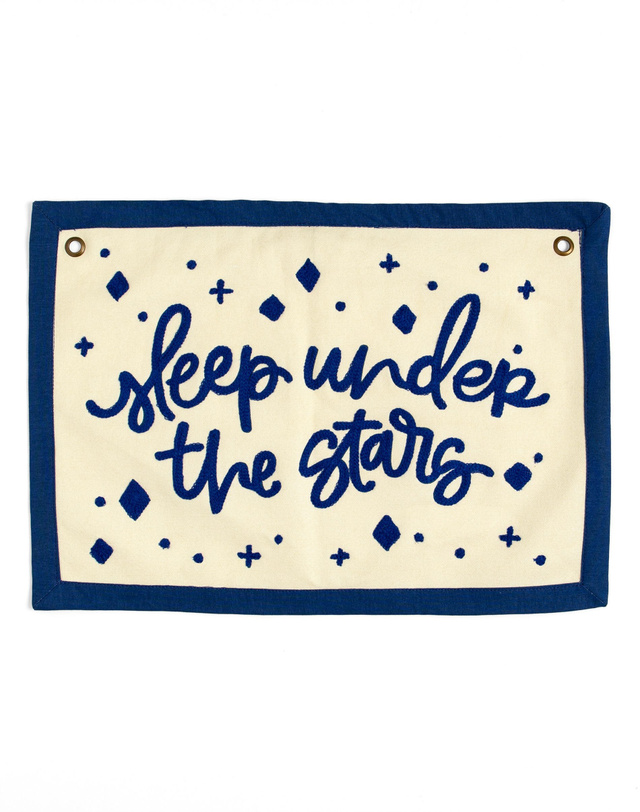 Sleep Under The Stars Embroidered Canvas Banner, 3 of 4