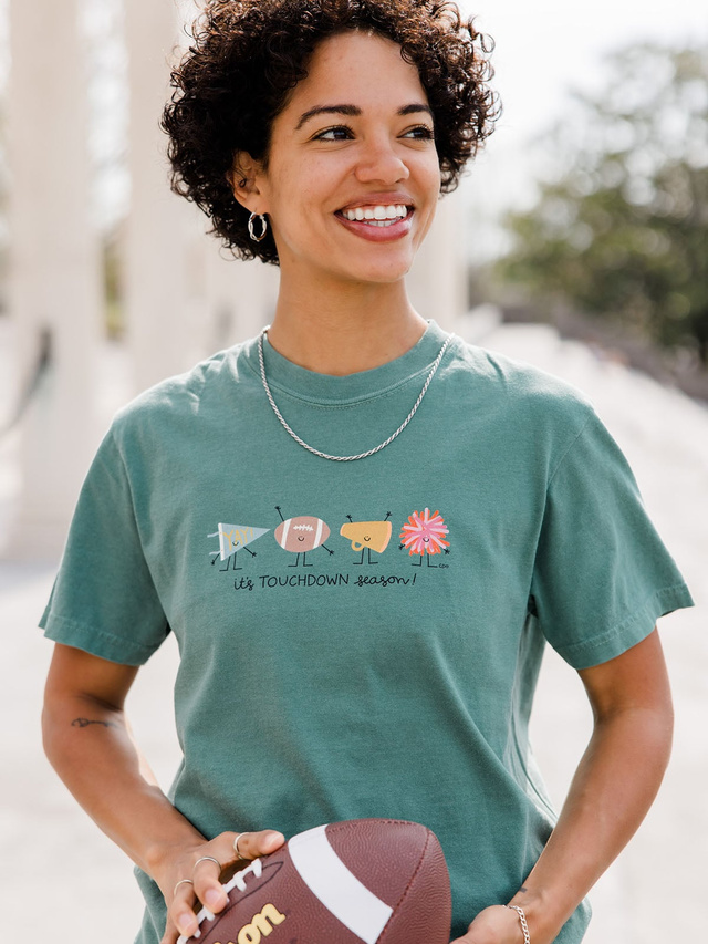 Touchdown Season Football Tee - Light Green, 3 of 5