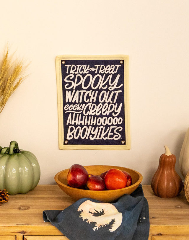 Boo! Halloween Embroidered Canvas Banner, 2 of 5