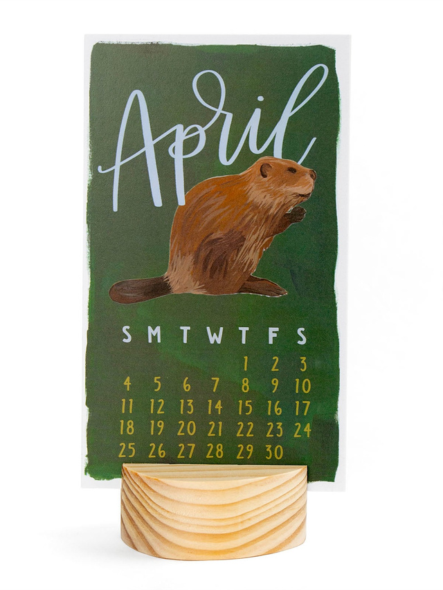 National Park Animals 2027 Mini Desk Calendar + Wooden Block, 2 of 10