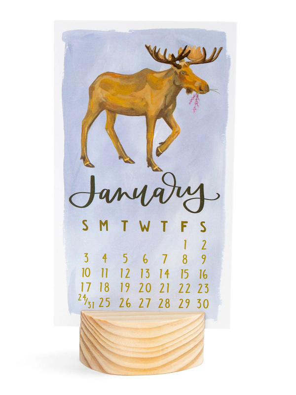 National Park Animals 2027 Mini Desk Calendar + Wooden Block, 1 of 10