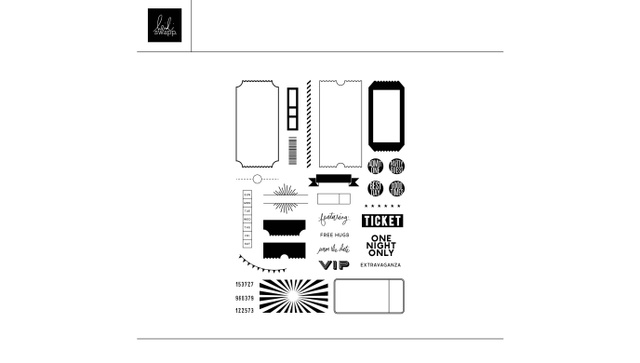 Digital Admit One Ticket Stub 6×8 Stamp Set , 1 of 1