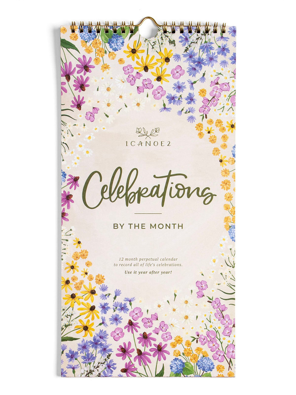 Celebrations by the Month Perpetual Wall Calendar - Floral, 1 of 6