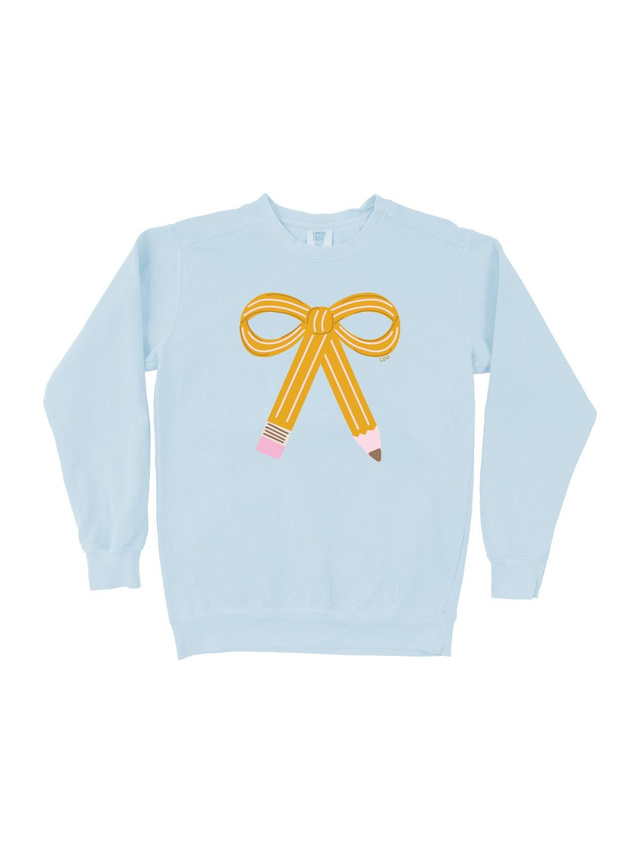Pencil Bow Sweatshirt - Chambray, 4 of 4