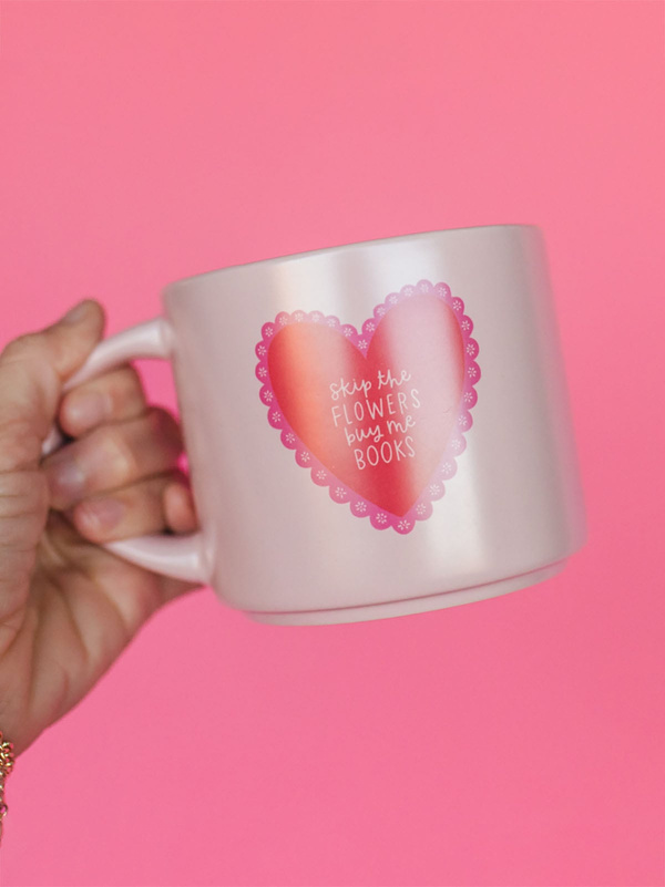 Skip The Flowers Buy Me Books Large Ceramic Mug, 1 of 2