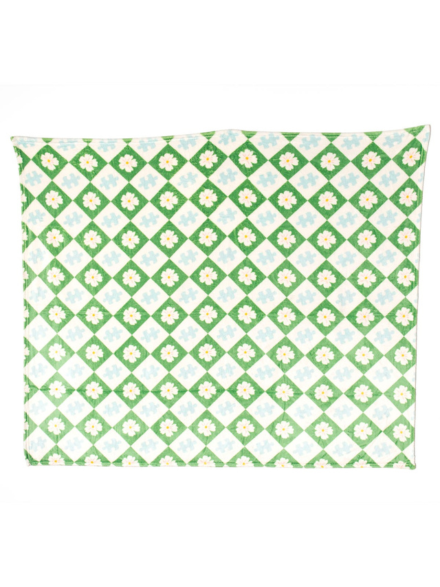 Puzzle Lover Floral Checkerboard Fleece Throw Blanket, 6 of 6