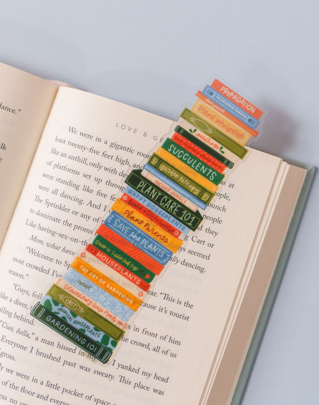 Plant Book Stack Transparent Bookmark, 1 of 3