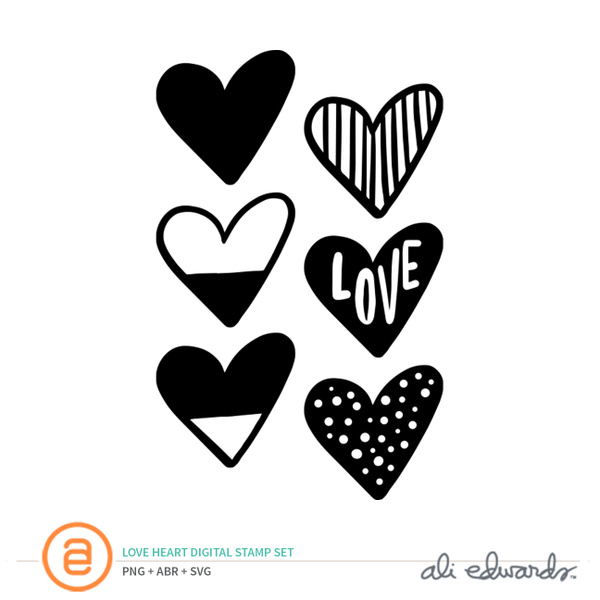 Love Heart Digital Stamp Set, 1 of 1