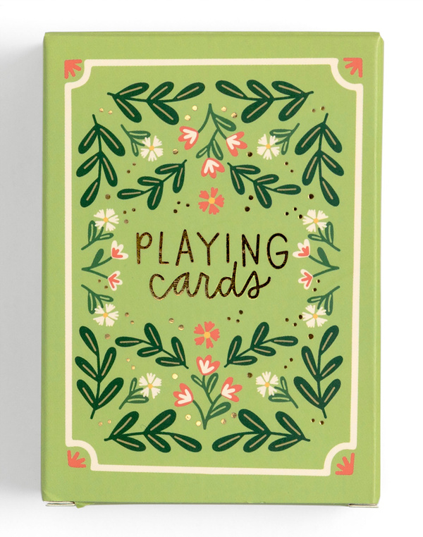 Green Floral Deck of Playing Cards, 6 of 7