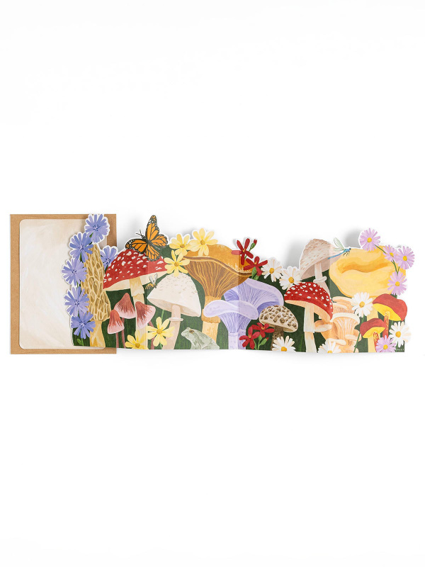 Forest Floor Mushrooms Accordion Greeting Card, 2 of 3