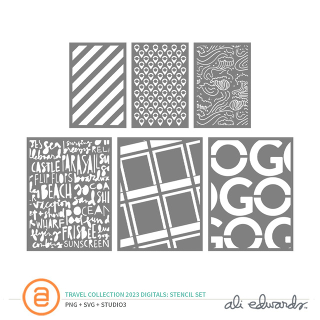 Travel Collection 2023 Digital Stencil Set, 1 of 1