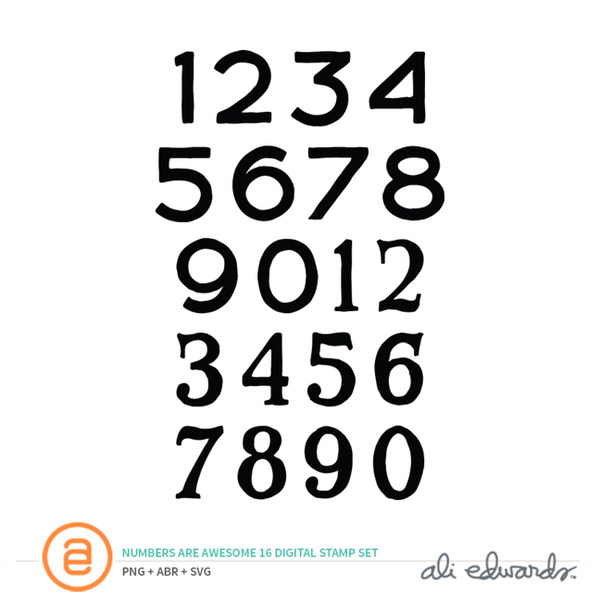 Numbers Are Awesome #16 Digital Stamp Set	, 1 of 1