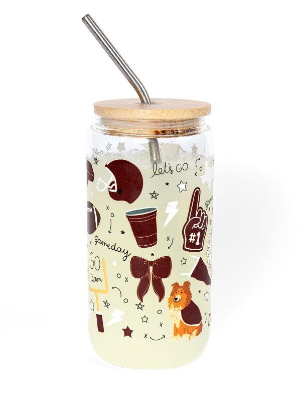 College Station Football Game Day Glass Can, 3 of 4