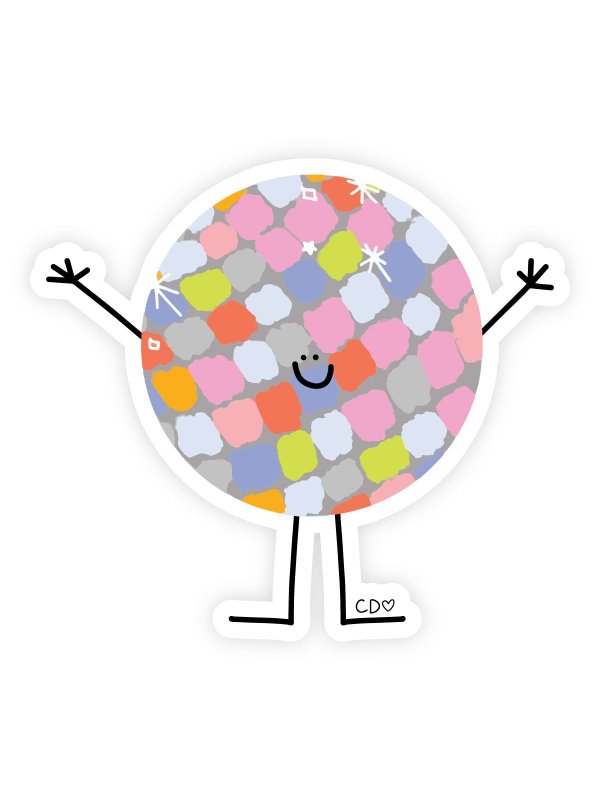 Disco Ball Doodle Friend Decal Sticker, 1 of 1