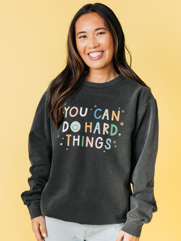 You Can Do Hard Things Sweatshirt - Pepper, 3 of 4