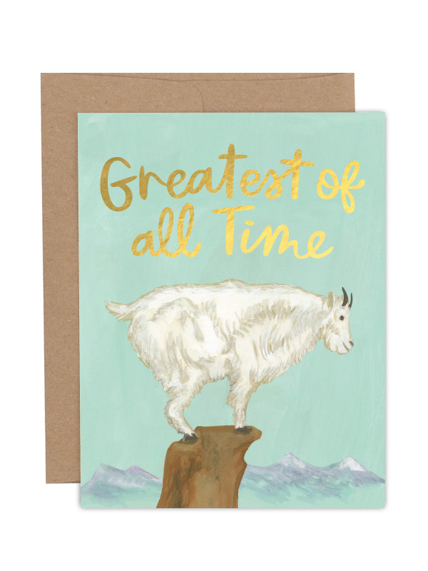 Greatest of all Time Goat Greeting Card, 1 of 1