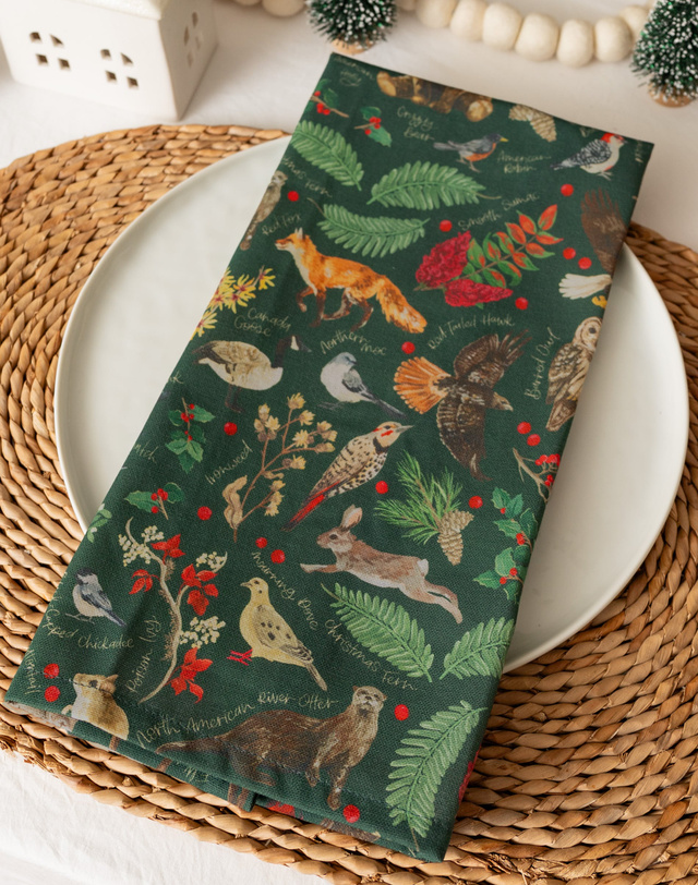 Winter Flora & Fauna Kitchen Towel, 1 of 4