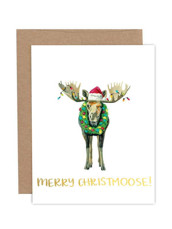 Merry Christ-Moose Christmas Greeting Card, 1 of 1