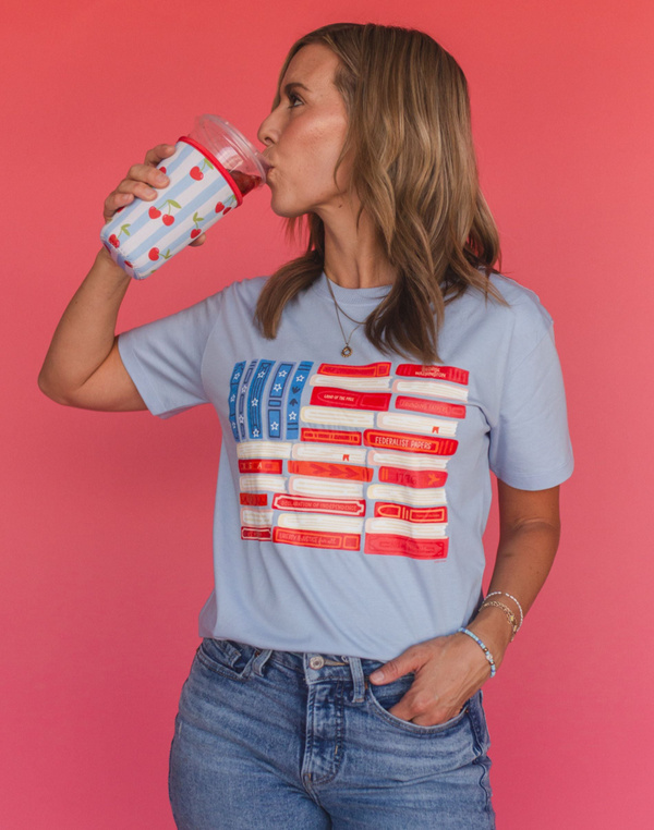 American Flag Books Tee - Hydrangea , 2 of 4