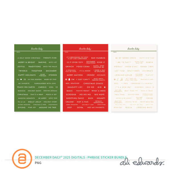 December Daily® 2025 Digital Phrase Sticker Bundle, 1 of 1