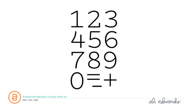 Numbers Are Awesome #19 Digital Stamp Set, 1 of 1