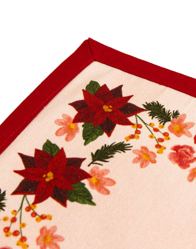 Yuletide Blooms Christmas Cloth Table Placemat Set, 3 of 4