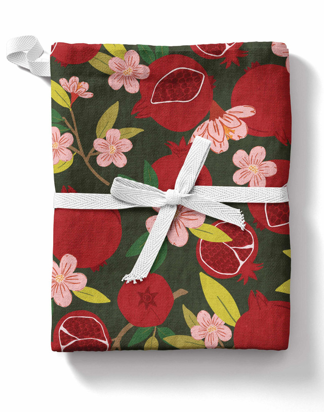 Pomegranate Pattern Tea Towel, 2 of 6