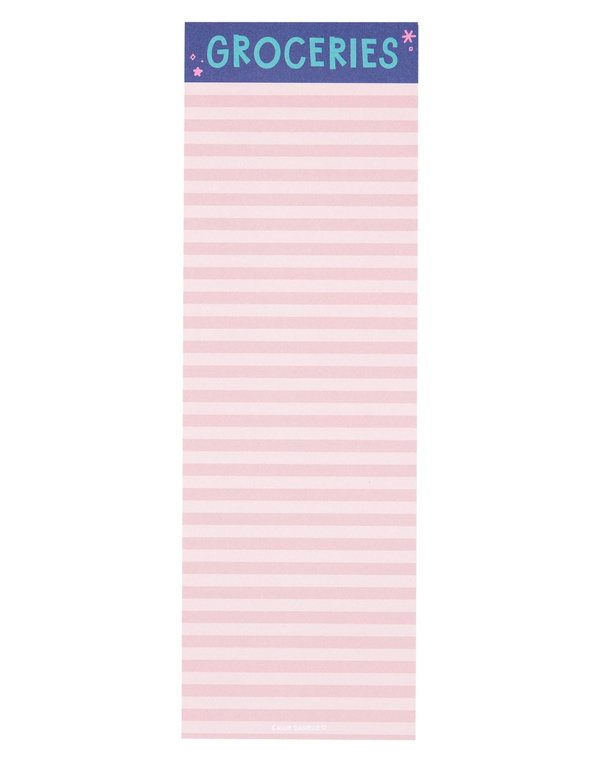 Pink Stripe Grocery List 4×12 Notepad, 1 of 2