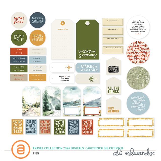Travel Collection 2026 Digital Cardstock Die Cut Pack, 1 of 1