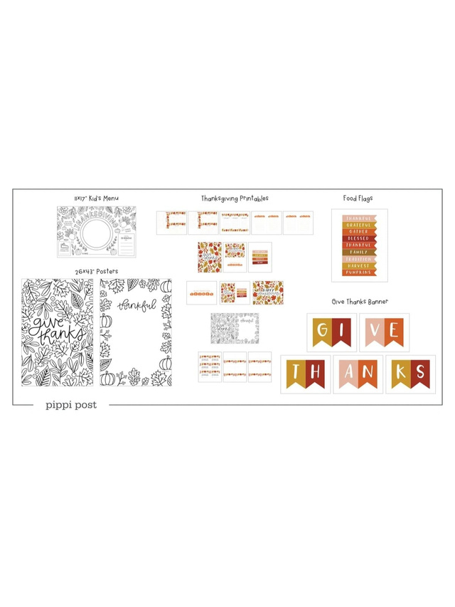 Thanksgiving Digital Printable Bundle	, 1 of 1