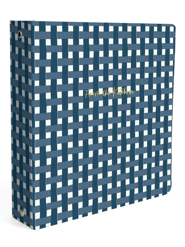 Navy Gingham Petite Recipe Binder, 1 of 1